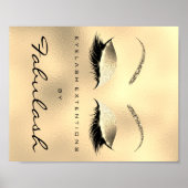 Makeup Beauty Salon Name Gold Glitzer VIP Poster (Vorne)