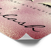 Makeup Beauty Salon Name Gold RoseGlitter Eyebrows Poster (Ecke)