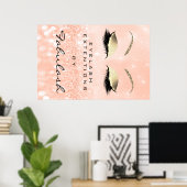 Makeup Beauty Salon Name Rose Gold Peach Eyebrow Poster (Heimbüro)