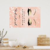 Makeup Beauty Salon Name Rose Gold Peach Eyebrow Poster (Küche)