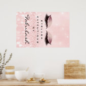 Makeup Beauty Salon Name Rose Gold Pink Eyebrow Poster (Küche)