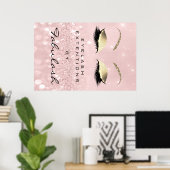 Makeup Beauty Salon Name Rose Gold Pink Eyebrow Poster (Heimbüro)