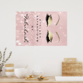Makeup Beauty Salon Name Rose Gold Pink Eyebrow Poster (Küche)