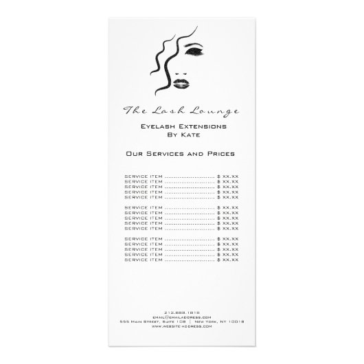 Makeup Beauty Salon Name Schwarz-weiß Logo-Galerie Werbekarte (Vorne)