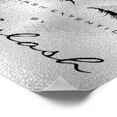 Makeup Beauty Salon Name Silver Glitzer Eyebrows Poster (Ecke)