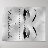 Makeup Beauty Salon Name Silver Glitzer Eyebrows Poster (Vorne)