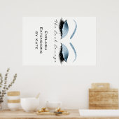 Makeup Beauty Salon Name White Blue Black Eyebrows Poster (Küche)