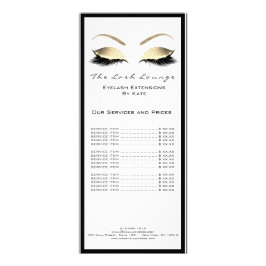 Makeup Beauty Salon Name White Gold Black Eyebrown Werbekarte