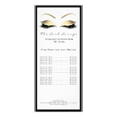 Makeup Beauty Salon Name White Gold Black Eyebrown Werbekarte (Hinten)