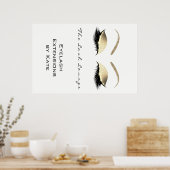 Makeup Beauty Salon Name White Gold Black Eyebrows Poster (Küche)