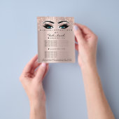 Makeup Beauty Salon Pink Glitzer Blue Eyes Lash Flyer (Gruppe)