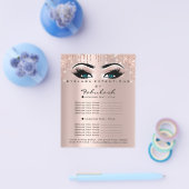 Makeup Beauty Salon Pink Glitzer Blue Eyes Lash Flyer (Einzeln)