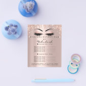 Makeup Beauty Salon Pink Glitzer Flyer Brows Lash (Einzeln)