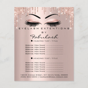 Makeup Beauty Salon Pink Glitzer Flyer Brows Lash