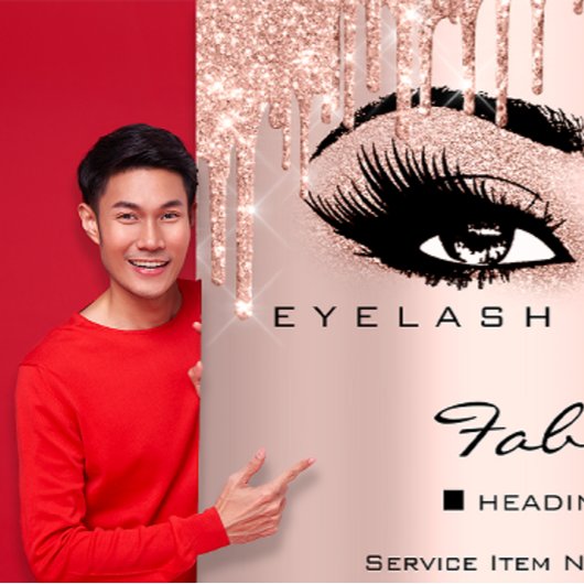Makeup Beauty Salon Pink Glitzer Flyer Eyelashes