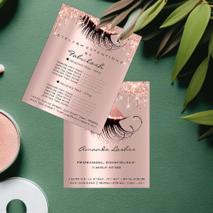 Makeup Beauty Salon Pink Glitzer Flyer Park Rose