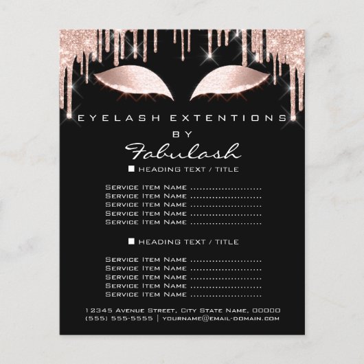 Makeup Beauty Salon Pink Glitzer Flyer Spark Schwa (Vorne)