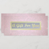Makeup Beauty Salon Pink & Gold Geschenkgutschein (Vorne/Hinten)