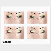 Makeup Beauty Salon Pulver Rose Kontakt Rechteckiger Aufkleber (Blatt)