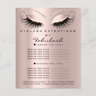Makeup Beauty Salon Rose Glitzer Flyer Augen Tropf