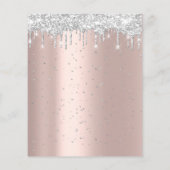 Makeup Beauty Salon Rose Glitzer Flyer Grau Tropfe (Hinten)