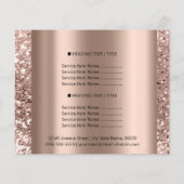 Makeup Beauty Salon Rose Glitzer Flyer Haarnails (Hinten)