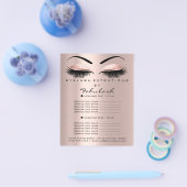 Makeup Beauty Salon Rose Glitzer Flyer Lash Brows (Einzeln)