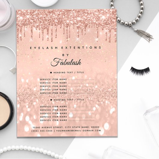 Makeup Beauty Salon Rose Glitzer Flyer Preise1