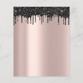 Makeup Beauty Salon Rose Glitzer Flyer Schwarze Tr (Hinten)