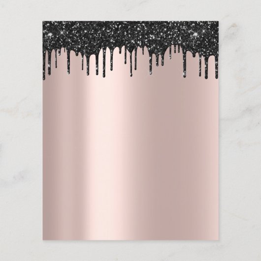 Makeup Beauty Salon Rose Glitzer Flyer Schwarze Tr (Hinten)