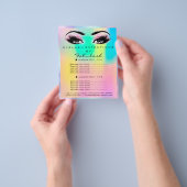 Makeup Beauty Salon Rose Glitzer Holograph Lashes Flyer (Gruppe)