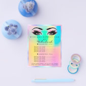Makeup Beauty Salon Rose Glitzer Holograph Lashes Flyer (Einzeln)