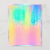 Makeup Beauty Salon Rose Glitzer Holograph Unicorn Flyer (Hinten)