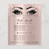 Makeup Beauty Salon Rose Glitzer Preise Eyelashes Flyer (Vorne)