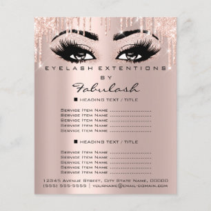 Makeup Beauty Salon Rose Glitzer Preise Eyelashes Flyer