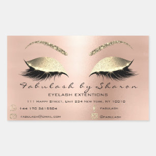 Makeup Beauty Salon Rose Magie Luxus Rechteckiger Aufkleber