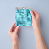 Makeup Beauty Salon Silver Glitter Blu Drips Flyer (Gruppe)