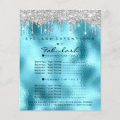 Makeup Beauty Salon Silver Glitter Blu Drips Flyer (Vorne)