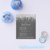 Makeup Beauty Salon Silver Tropfen Gray Kraft Flyer (Einzeln)