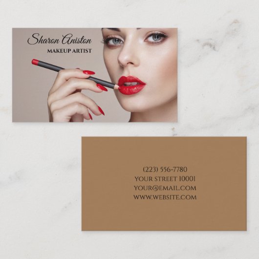 Makeup & Beauty Salon Visitenkarte (Vorne/Hinten)