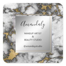 Makeup Beauty Shop Danke Gold Marmorrahmen grau