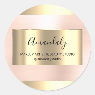 Makeup Beauty Shop Gold Günstige Rose Runder Aufkleber