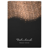 Makeup Beauty Studio Glitzer Rose Gold Schwarz-wei Klemmbrett (Rückseite)