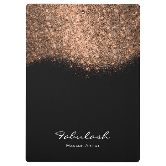Makeup Beauty Studio Glitzer Rose Gold Schwarz-wei Klemmbrett (Rückseite)