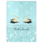 Makeup Beauty Studio Lashes Blue Gold Klemmbrett (Rückseite)