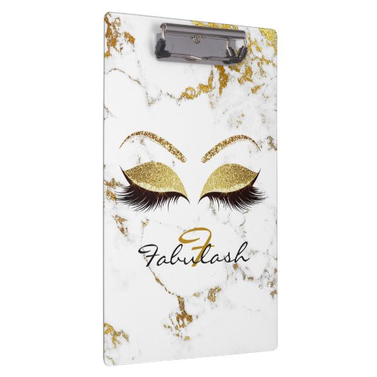Makeup Beauty Studio Lashes White Marble Gold Klemmbrett (Rechts)