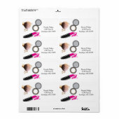 Makeup Beauty White Glam Chic Shipping Labels (Vorne)