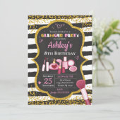 Makeup Birthday Einladung / Glamour Party (Stehend Vorderseite)