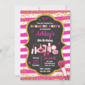 Makeup Birthday Einladung / Glamour Party (Vorderseite)