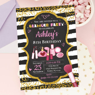 Makeup Birthday Einladung / Glamour Party